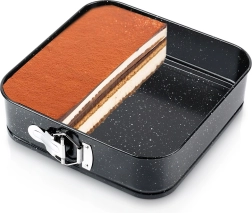 Udvidelig kvadratisk granitbageform 24 × 24 × 6,8 cm