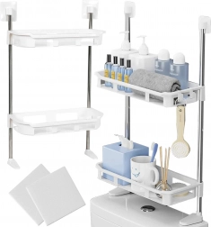 Vægmonteret hylde over toilettet med 2 hylder