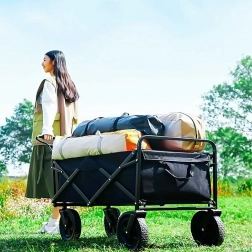 Sammenklappelig udendørs vogn til brænde og udstyr