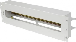 Strømdistributionspanel 3U til 19" rack med DIN-skinne TS-35, grå
