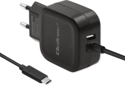 Qoltec oplader 17W med USB og USB type C