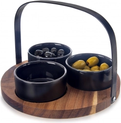 Keramiske forretskåle BLACK 130 ml, sæt med 4 stk.