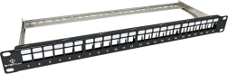 Modulært patchpanel 1U tomt 24 porte til keystone