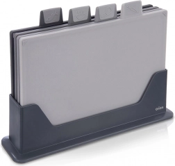 Sæt skærebrætter med stativ, 4 stk.