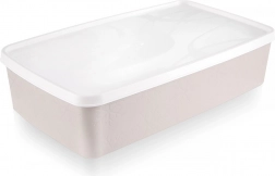 Plastboks til madvarer med låg 2 l beige