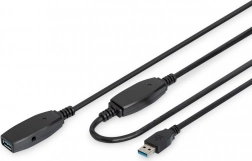 Aktivt USB 3.0 forlænger kabel 20 m sort