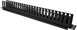 1U 19" kabelorganizer med maskeringsdæksel