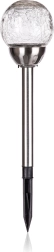 Solcelle-have lampe med krakeleret glaskugle 10 cm, rustfrit stål, 2 LED