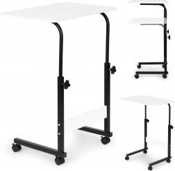 Mobil bord til bærbar computer på hjul - hvid