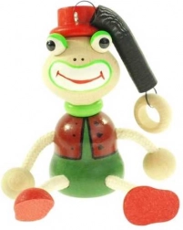 Frø på fjeder – træophængt legetøj