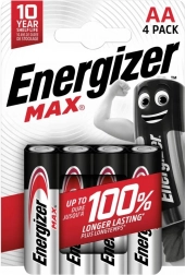 Alkaliske batterier LR6/AA Energizer MAX, pakke med 4 stk