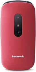 Seniortelefon Panasonic rød