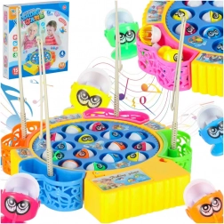 Familiespil: fang fisk, 15 fisk og 4 stænger