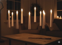 Sæt med 10 hængende LED-lys med tryllestav 1,5 × 15,5 cm
