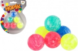 Hoppebold/bolde 3 cm 6 stk marmorering på kort