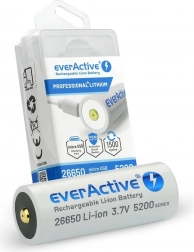 everActive 26650 Li-ion akkumulator 3,7 V 5200 mAh med micro USB
