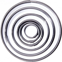 Sæt udstiksforme til småkager i rustfrit stål – cirkler 1,3–5,2 cm, 5 stk.