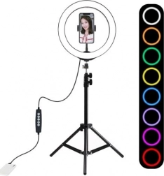 Rundt RGBW-lys 26 cm med stativ 1,1 m PULUZ