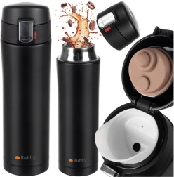 Termokop RUHHY 440 ml med lås, sort