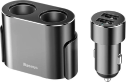 Baseus dobbelt cigarettænder-splitter med oplader 2x USB 3,1 A, 100 W – sort