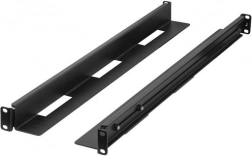 Skydbare monteringsskinner til rack 650–1090 mm, 1U, sort