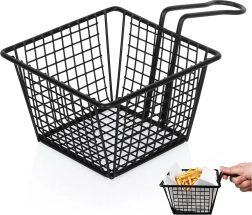 Pommes frites-kurv sort 22 × 13 × 8 cm