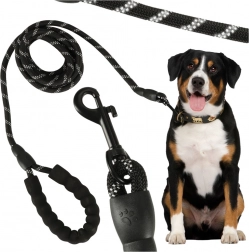 Trænings-reflekterende hundesnor 3 m, slidstærkt reb med polstret håndtag