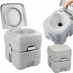 Bærbart rejsetoilet med skyl til camping og have