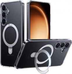 Torras Ostand Series telefoncover til Samsung S25 gennemsigtig