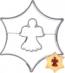 Udstiksform til småkager stjerne med lille engel 5,5 cm