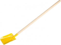 Børneskovl med træskaft 80 cm – gul