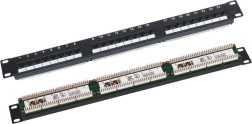 Patchpanel UTP kat. 6, 19" 1U, 24× RJ45, LSA