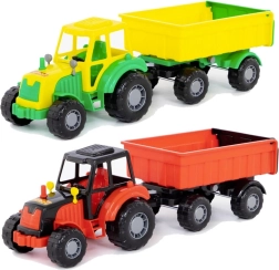 Plasttraktor med trailer til børn
