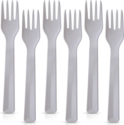 Plastikbordgafler Sandy 18 cm - 6 stk. – Grå