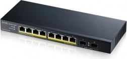 Gigabit-switch Zyxel GS1100-10HP 120W PoE med optiske uplink-porte