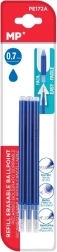 Refills til viskelige kuglepenne MP 3 stk. 0,7 mm - blå