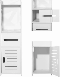 Hvidt badeværelsesskab 80 cm med hylder