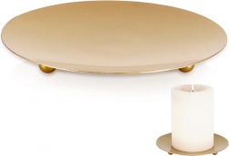 Kmetal guldfarvet underlag til stearinlys 12 cm