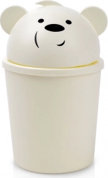 Skraldespand med bjørn 1,5 l, cremefarvet