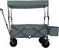 Stor sammenklappelig have- og strandvogn med kuppel og XL-hjul