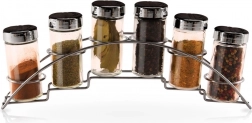 Krydderistativ med glasbeholdere, 7-delt sæt