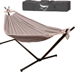 Havehængekøje med stativ og træspredere