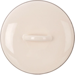 Emaljeret cremefarvet låg 17 cm