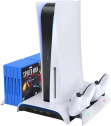 Kølestation og oplader til PS5 KIWI HOME PB01 hvid