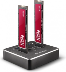 AXAGON skrivebords-dockingstation til dobbelt NVMe-diskkloning USB-C