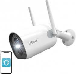 Trådløst udendørs Wi‑Fi kamera ieGeek ZS‑GX2S hvid 2K, batteri 5200 mAh