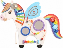 Viga trævægmonteret sansepanel enhjørning FSC Montessori