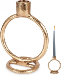 Aluminium guldfarvet lysestage 15 cm