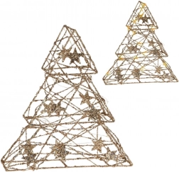 Gylden lysende juletræ 29 cm, 14 LED med timer