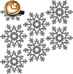 Filtcoasters til kopper grå 13,5 cm, 6 stk.